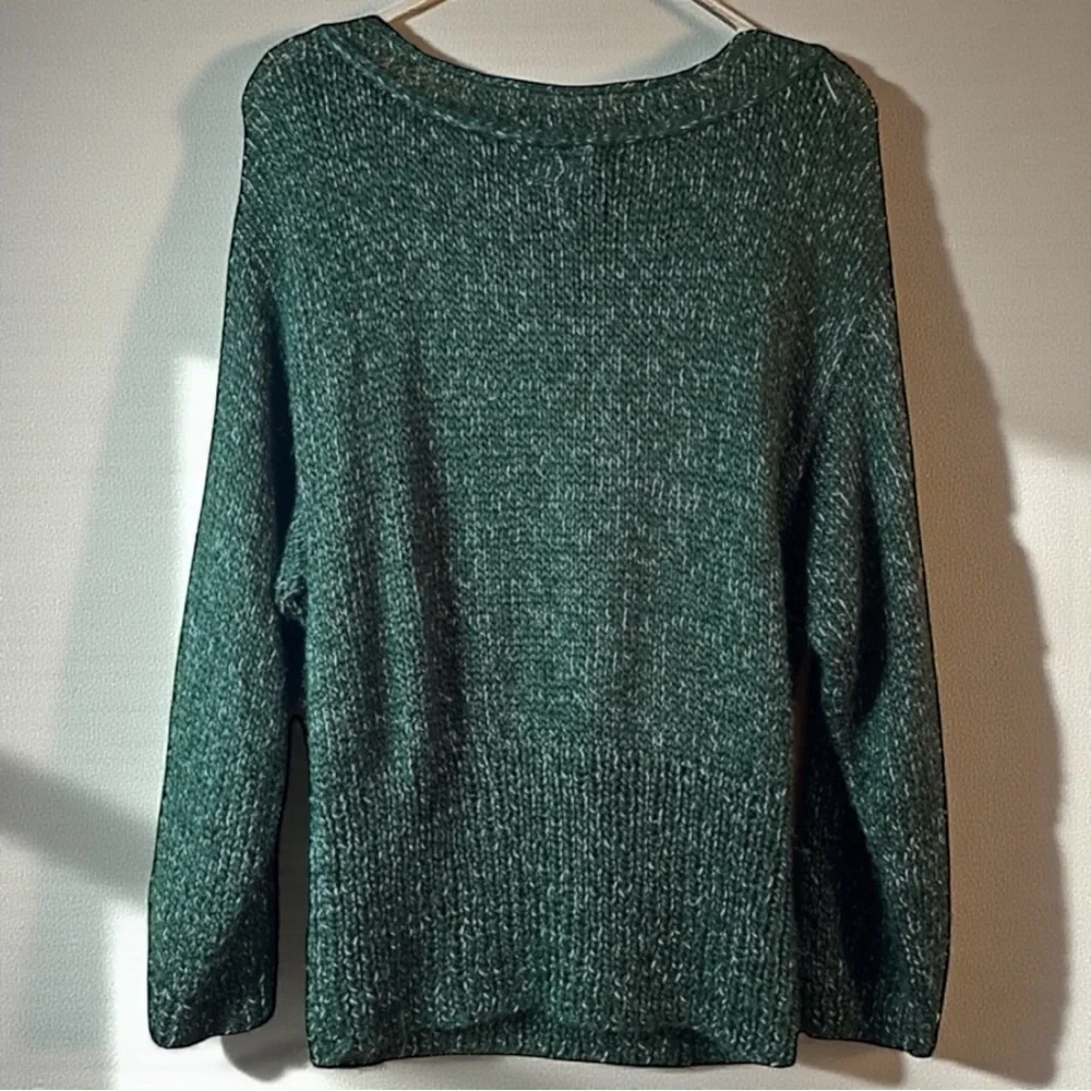 Vintage RICO Forest Green Button Detail Knit Sweater Women’s Medium